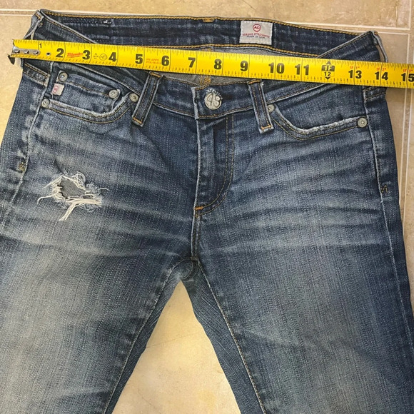 AG ADRIANO GOLDSCHMIED VINTAGE SUPER SKINNY RIPPED JEANS SIZE 24R - Picture 10 of 13